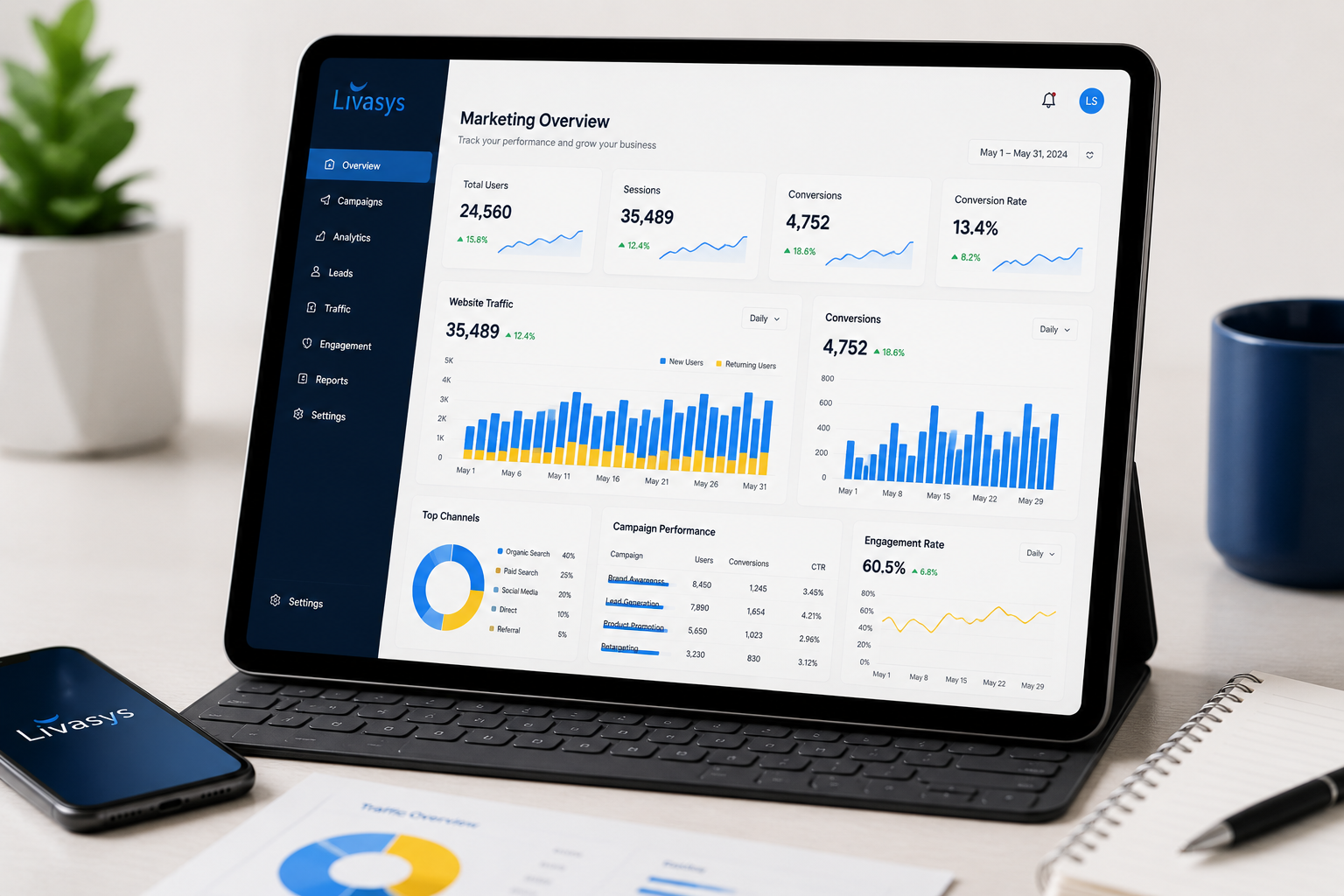 SEO services by Livasys — digital performance and search visibility analytics